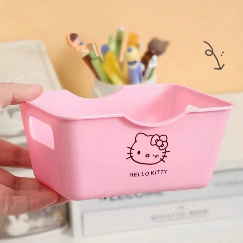 Hello Kitty Desktop Storage Basket | Cute Desk Organizer Desktop Storage Basket Qme