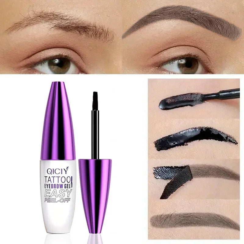 Tear-Off Eyebrow Gel | Waterproof, Sweat-Proof, 4 Shades Eyebrow Gel Qme