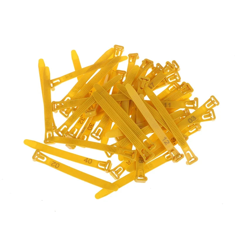 50 Reusable Poultry Leg Bands Flexible Foot Marking Rings Poultry Leg Bands Qme yellow 50pcs