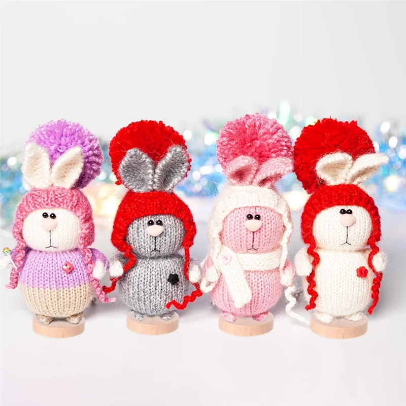 Wooden Crochet Doll Display Stands – 24-Piece Base Set Crochet Display Stand Qst
