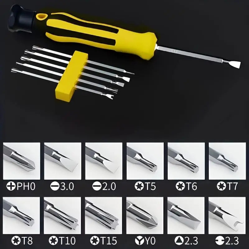 12-in-1 Mini Precision Screwdriver Set – 12 Sizes, Magnetic Bits Precision Screwdriver Set Qst
