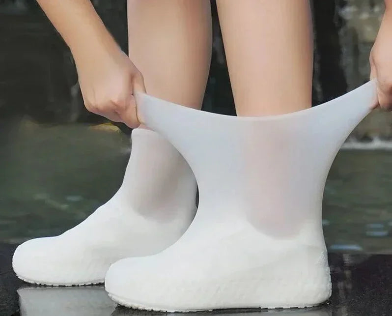 Waterproof Shoe Covers – Reusable Unisex Rain Boot Protectors Waterproof Shoe Covers Qme white