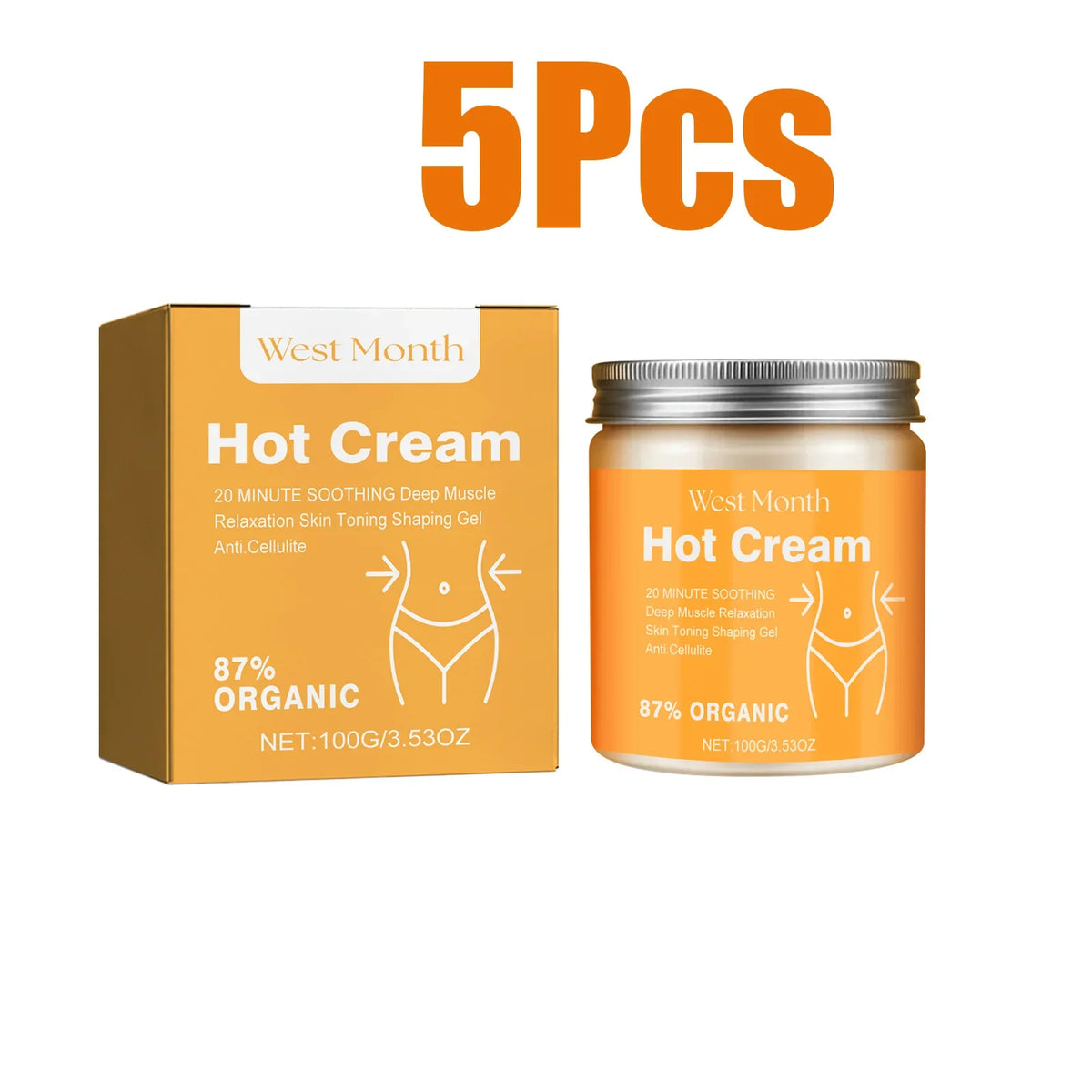 Organic Anti-Cellulite Thermal Slimming Massage Cream | Ginger & Grapefruit Slimming Massage Cream Qme 500g Boxed