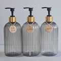 Elegant 500ml Shampoo Conditioner Body Wash Dispenser Bottles Bathroom Dispenser Set Qme Light Grey