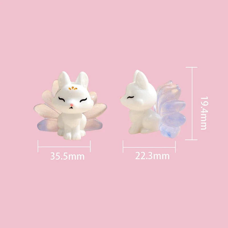 Luminescent Cartoon Fox Figurine – DIY Micro Landscape Decor Miniature Figurine Qme