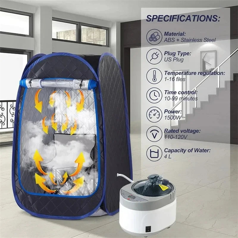 Portable Full Body Steam Sauna Tent & 1500W Steamer Portable Steam Sauna Qst
