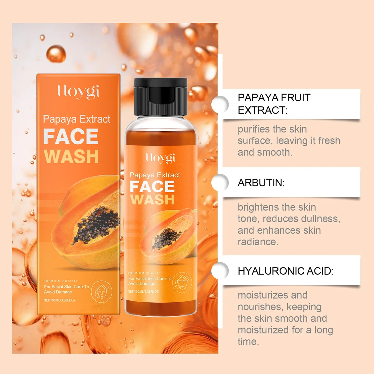 Papaya Face Wash – Oil Control Gentle Moisturizing Cleanser Face Wash Cleanser Qme