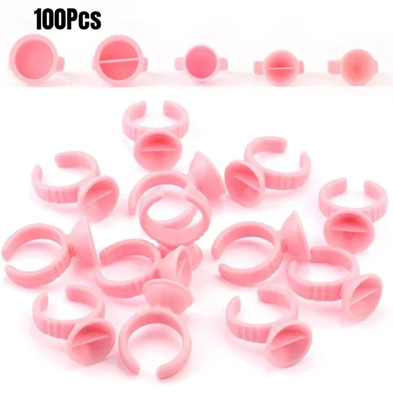 Disposable Glue Rings Pigment Holder Pallet – Tattoo & Lash Pigment Holder Rings Qme