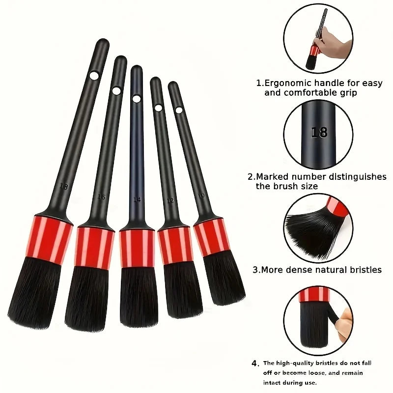 Car Interior Cleaning Brush Set – Wheel Hub & Vent Detailing Car Detailing Brush Set Qme