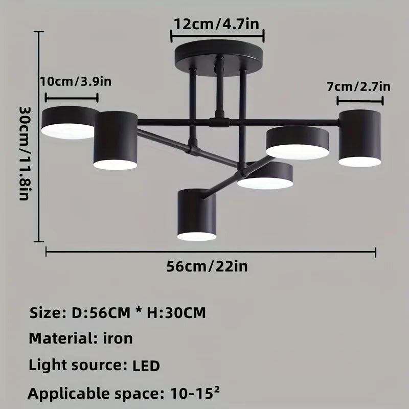 Modern Black Ceiling Chandelier Multi-Head Metal Light Fixture Ceiling Chandelier Qme lvbindiaodeng