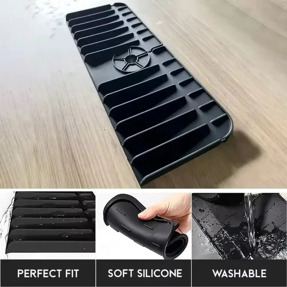 Silicone Sink Splash Guard & Faucet Water Retaining Pad Sink Splash Guard Qme