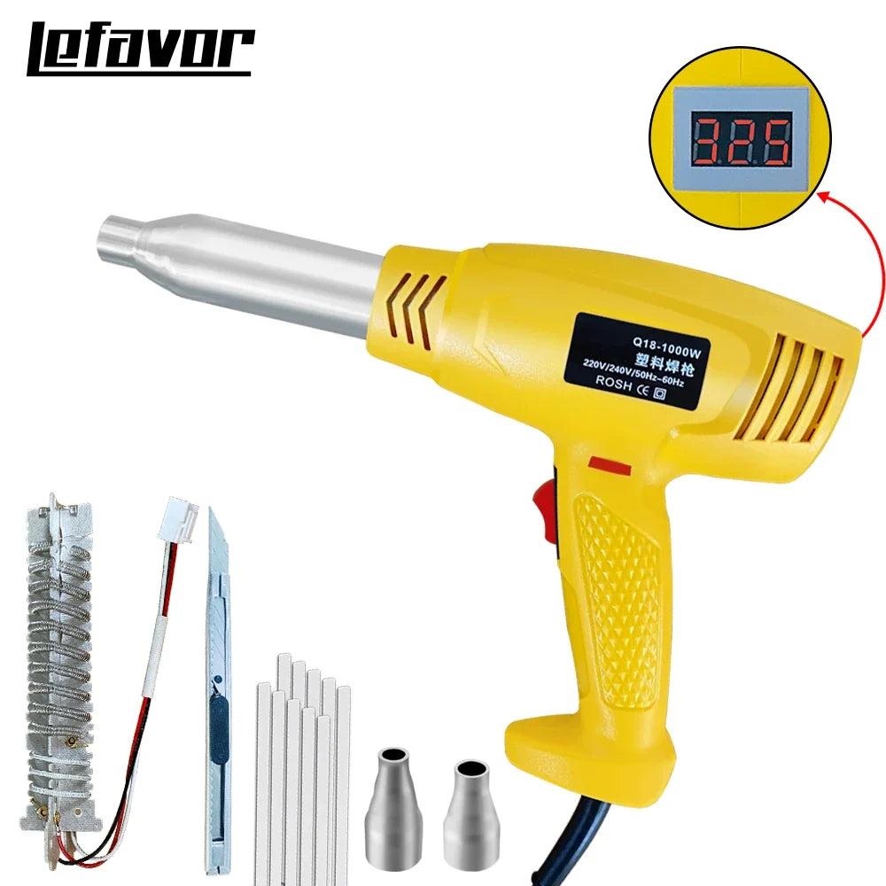 750–1000W Hot Air Welding Gun | Adjustable Temp Plastic Repair Hot Air Welding Gun Qme Q18 SET2 220-240V EU plug