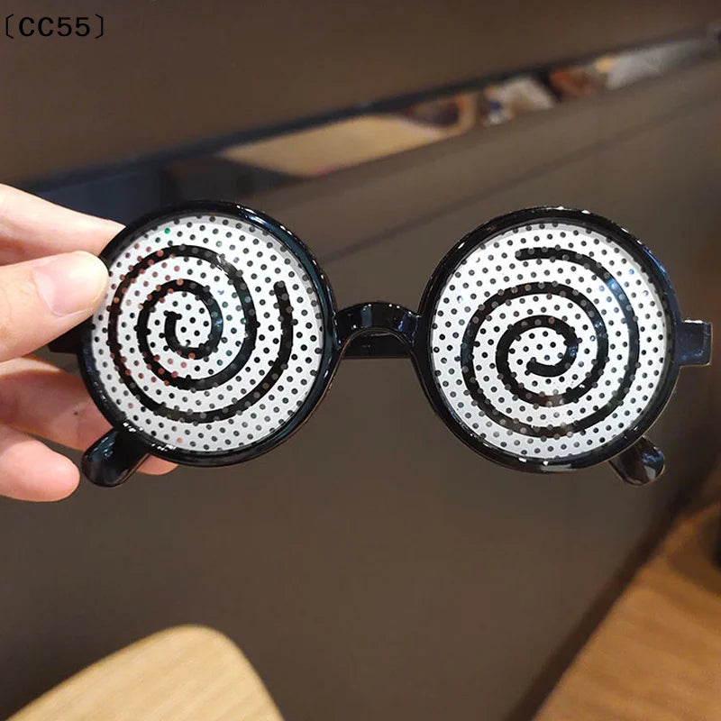 Cosplay Vertigo Glasses – Funny Anime Dizzy Party Photo Props Costume Glasses Qst