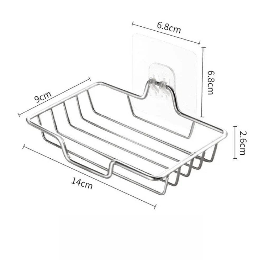 Self-Adhesive Stainless Steel Wall Mounted Soap Dish Drain Rack Wall Mounted Soap Dish Qme