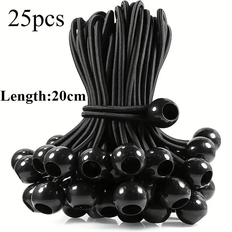 Heavy Duty Ball Bungee Cords for Tents, Gazebos & Camping Bungee Cord Set Qme black