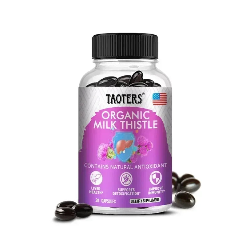 Milk Thistle Liver Support Capsules – 6-Herb Detox Blend Herbal Supplement Capsules Qst 120 count-1 bottle