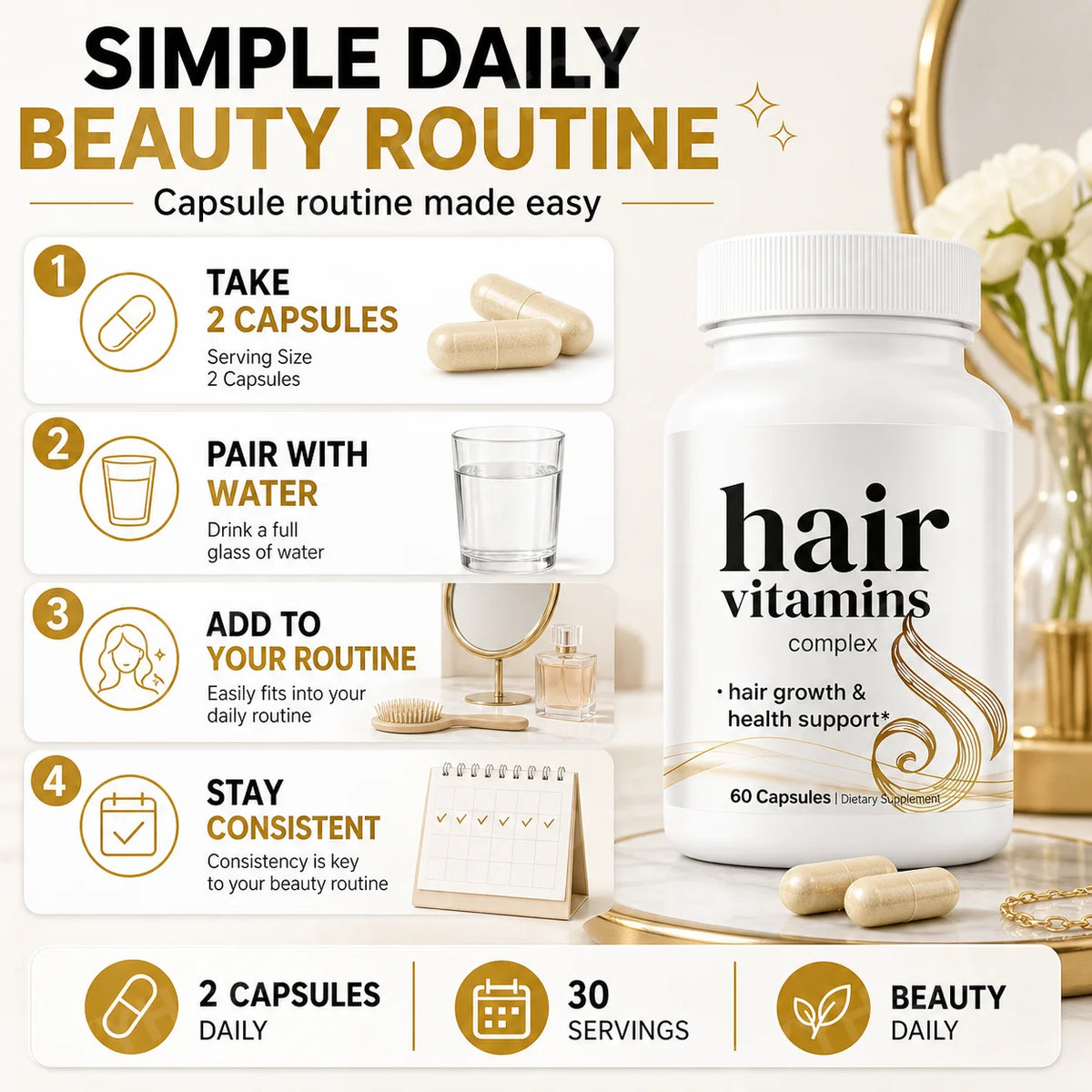 14-in-1 Biotin Collagen Keratin Hair Growth Vitamins 60 Caps Hair Growth Supplement Qst