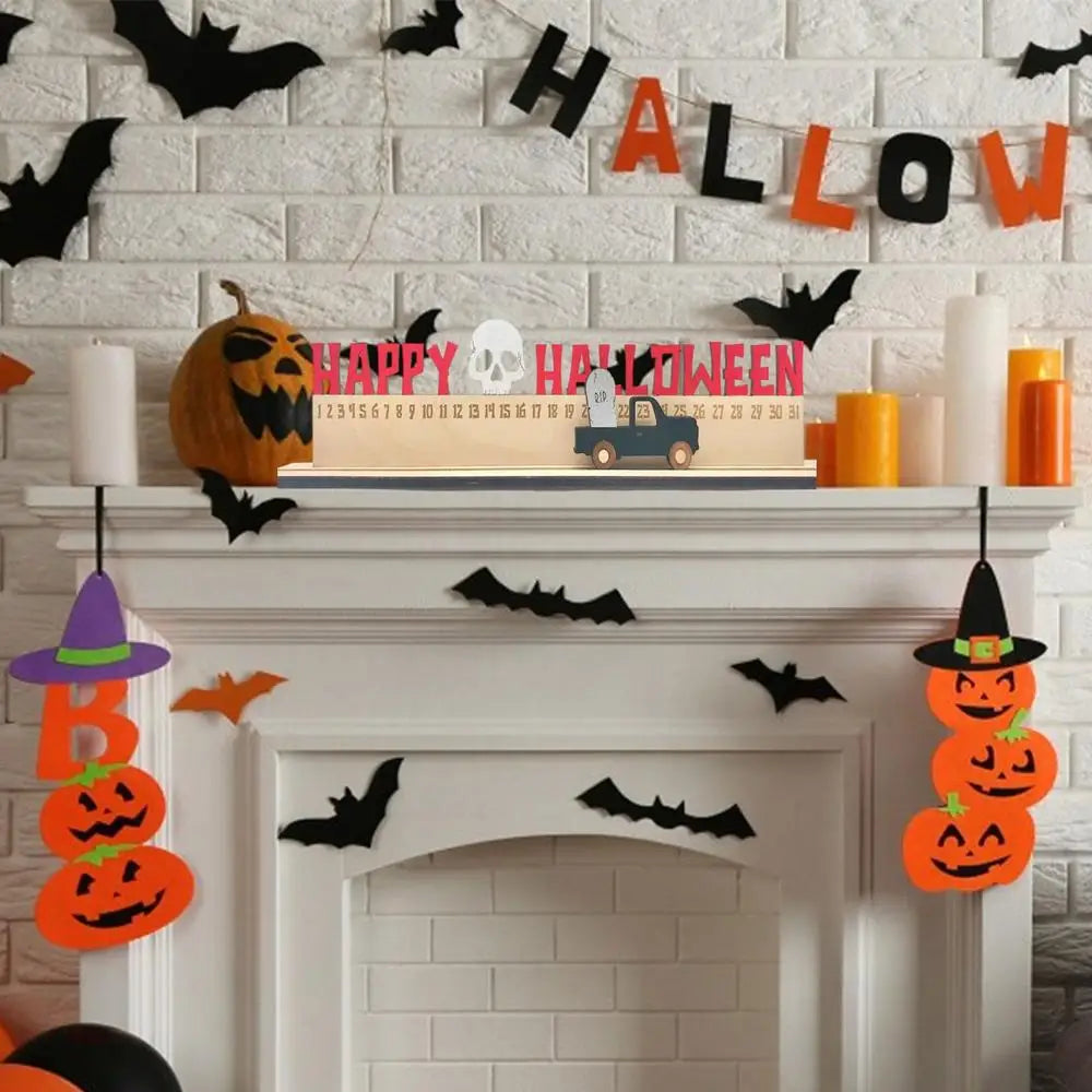 Halloween Wooden Advent Countdown Calendar – Movable Number Halloween Countdown Calendar Qme 01 China Mainland