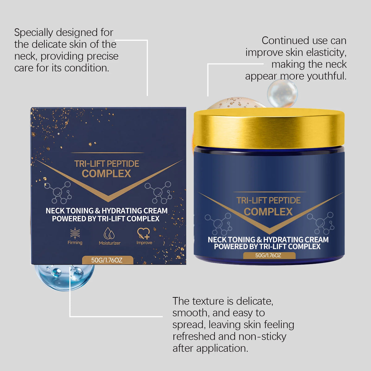 Collagen Firming Neck Cream – Roller Applicator, Anti-Aging Neck Firming Cream Qst
