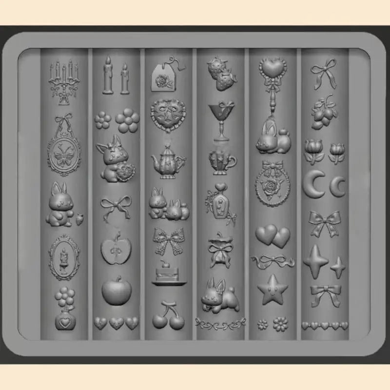 3D Silicone Nail Art Mold – Bow Heart Butterfly Rabbit DIY Nail Art Mold Qst