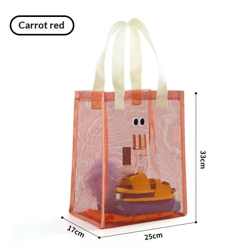 Mesh Eye Print Dacron Casual Handbag – 4 Colors | Tote Bag Casual Mesh Handbag Qme Red