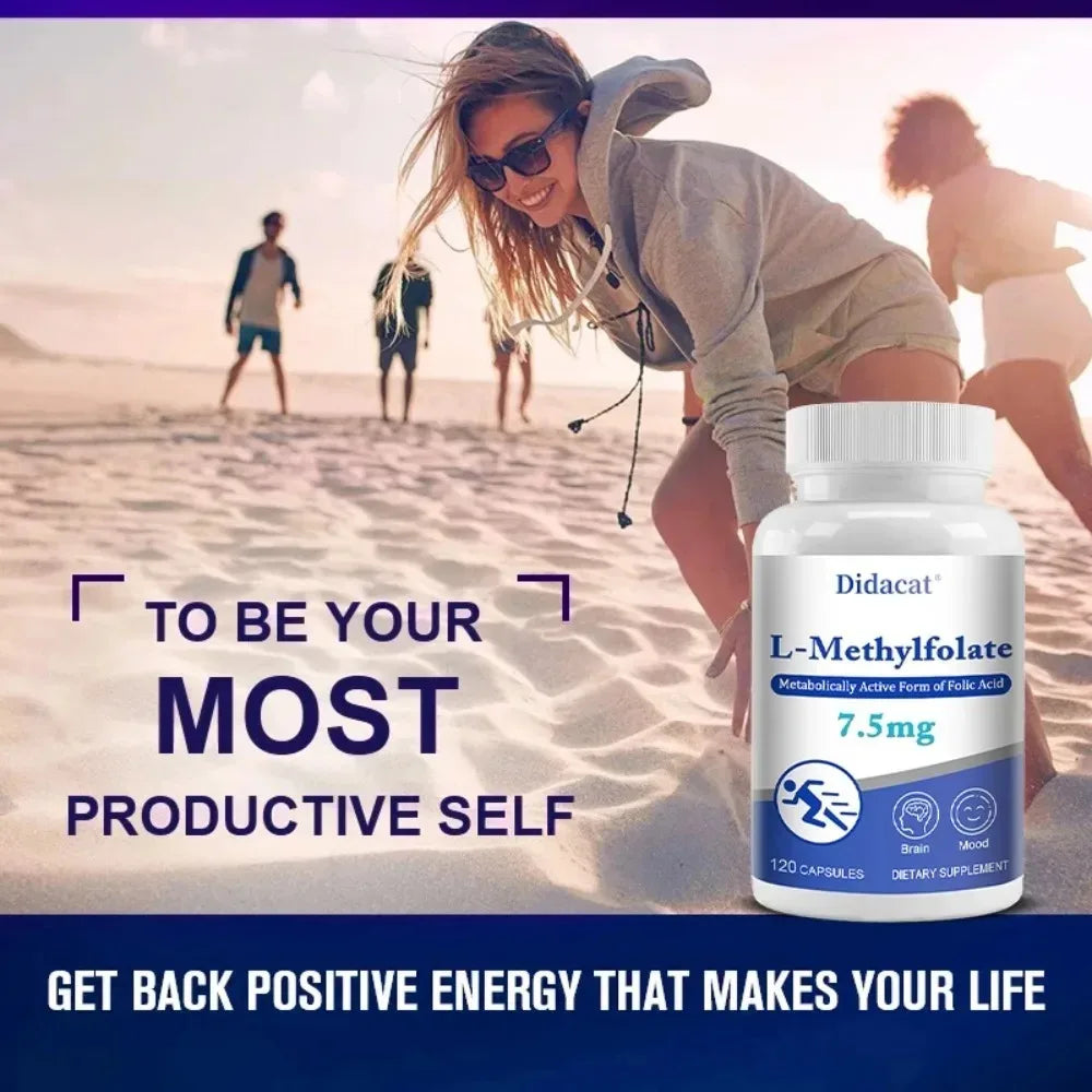 L-Methylfolate Capsules – Active Folate, Non-GMO | Didacat Folate Supplement Qst
