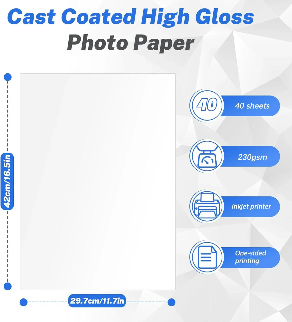 A3 Waterproof Glossy Inkjet Photo Paper | Embossed Bead Surface Inkjet Photo Paper Qme