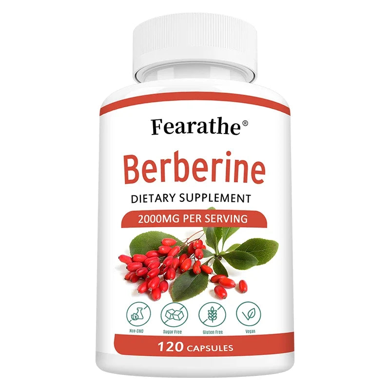 Berberine Capsules 2000mg – Non-GMO Digestive & Heart Support Herbal Supplement Qst 120 count-1 bottle