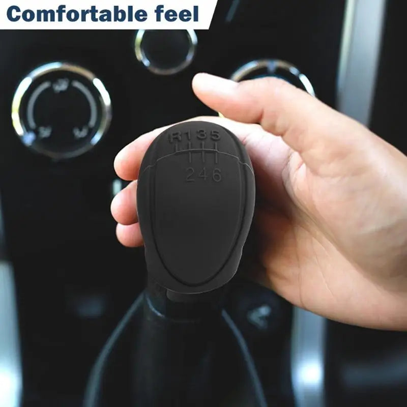 Silicone Car Shift Knob Cover – 6-Speed Anti-Slip Collar Gear Shift Cover Qst