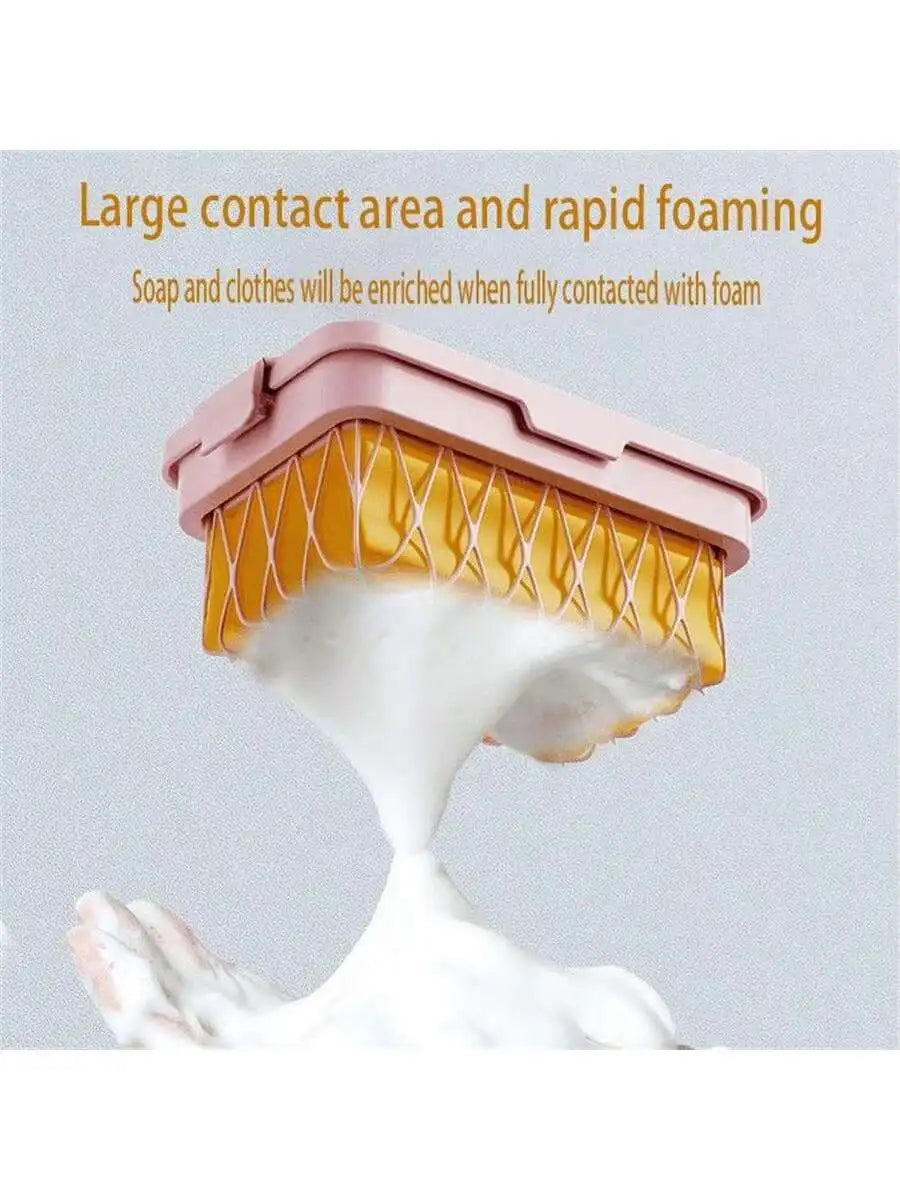 Mesh Foaming Soap Box – No-Rub Instant Lather Soap Holder Soap Dish & Holder Qme