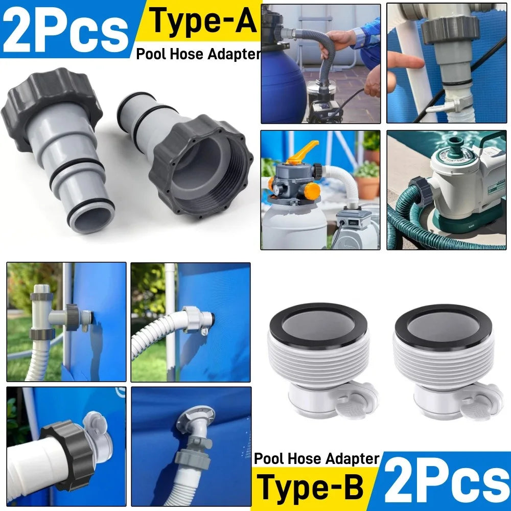 Pool Hose Adapter for Intex Pump – Type A & B 1.25" to 1.5" Pool Hose Adapter Qme
