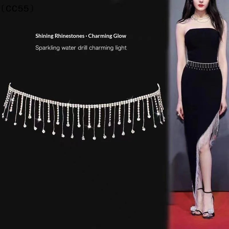 Rhinestone Fringe Trim Crystal Tassel Chain – DIY Sewing Rhinestone Fringe Trim Qst