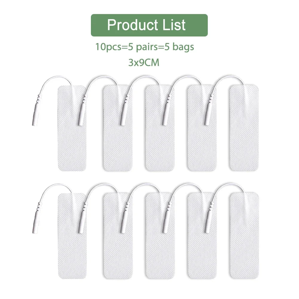 TENS EMS Replacement Electrode Pads – Reusable Gel Patches Electrode Replacement Pads Qst 10Pcs 3x9CM