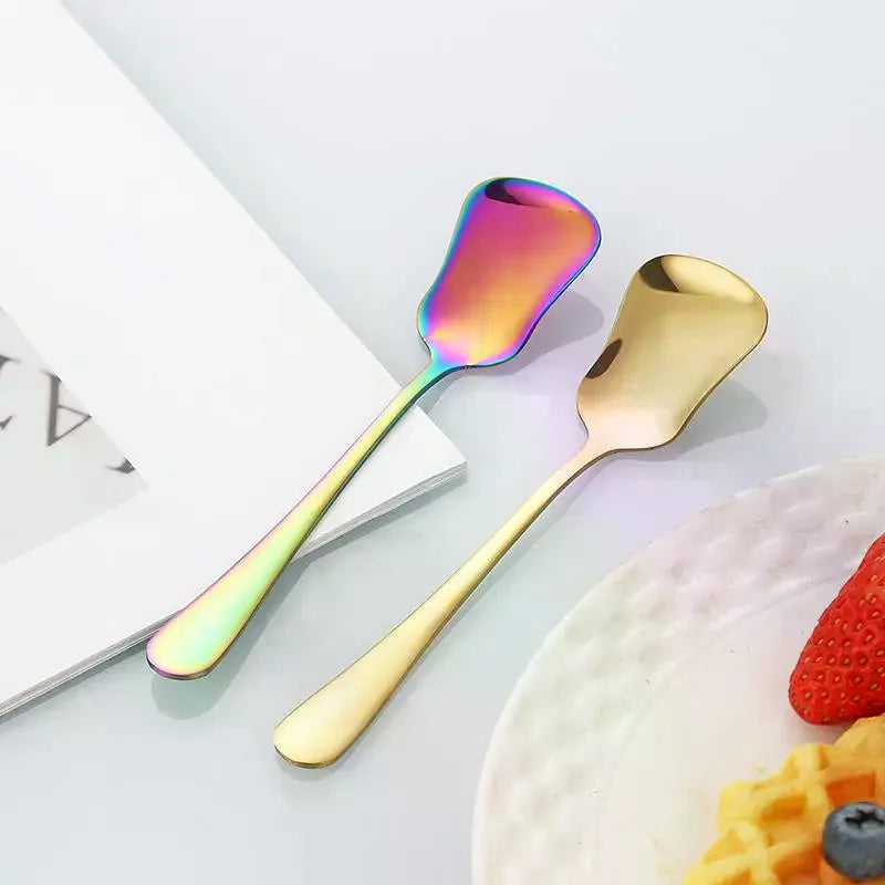 Stainless Steel Gourd Dessert Spoon | Luxury Stirring Spoon Dessert Spoon Qme