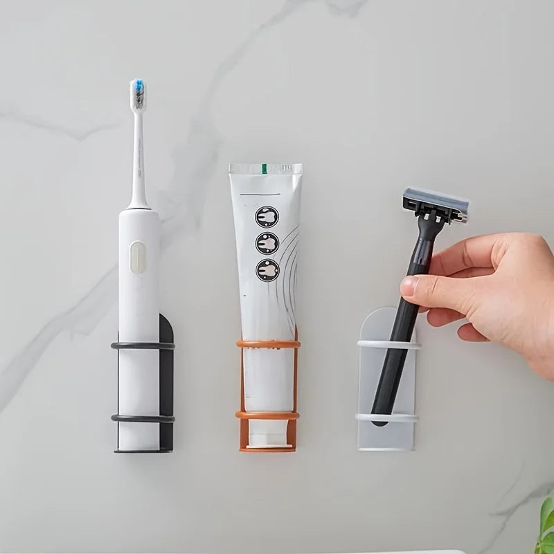 Wall Mounted Toothbrush Holder No Drill – Qme, 3 Colors Toothbrush Holder Qme White