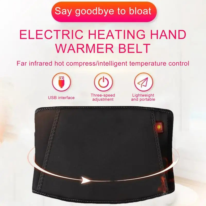 USB Heated Waist Belt with Red Light & Hand Pocket | 3 Levels Heated Waist Belt Qme