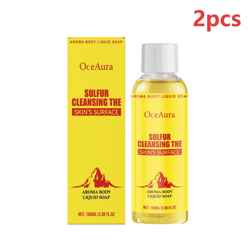 OceAura Sulfur Body Wash – Oil Control & Smooth Skin Sulfur Body Wash Qst 2pcs Moisturizing