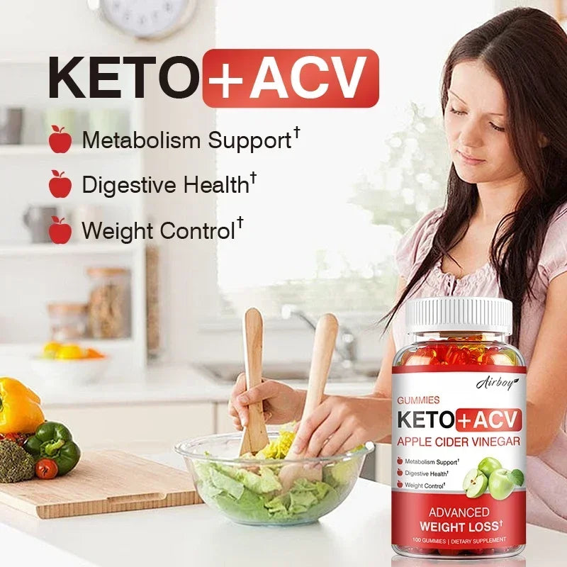 KETO + ACV Gummies – Metabolism, Gut & Immunity Support Dietary Supplement Gummies Qst