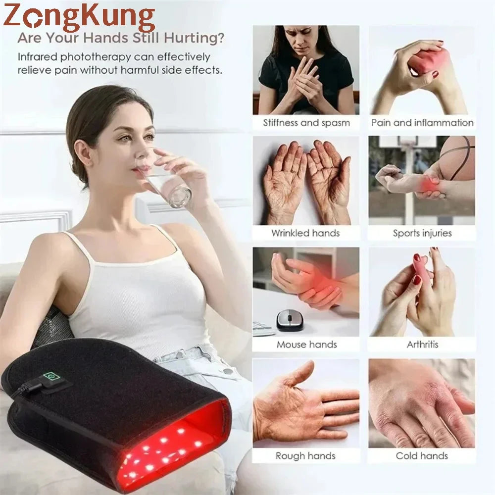 Red & Near Infrared Light Therapy Glove – 660nm 850nm Hand Mitten Light Therapy Glove Qst