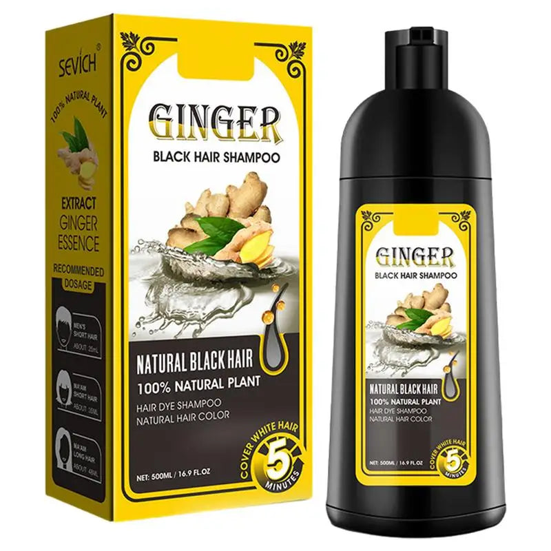 Ginger & Coconut Natural Darkening Shampoo for Gray Hair Hair Dye Shampoo Qme