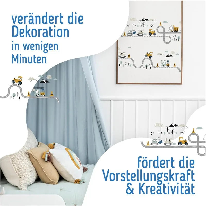 Tractor Road Removable PVC Wall Decal Sticker – Kids Room Decor Wall Decal Sticker Qme