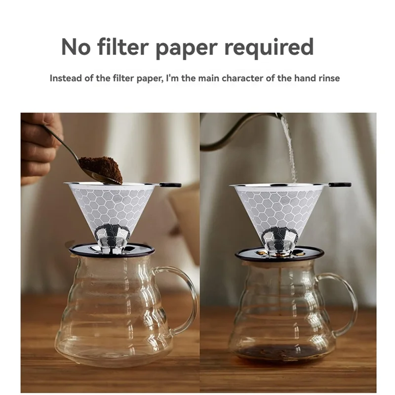 Reusable Stainless Steel Pour Over Coffee Dripper – 1–4 Cup Pour Over Coffee Dripper Qst