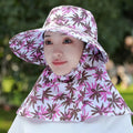 Women's UV Protection Sun Hat with Removable Shawl | Outdoor UV Sun Hat Qst Pink