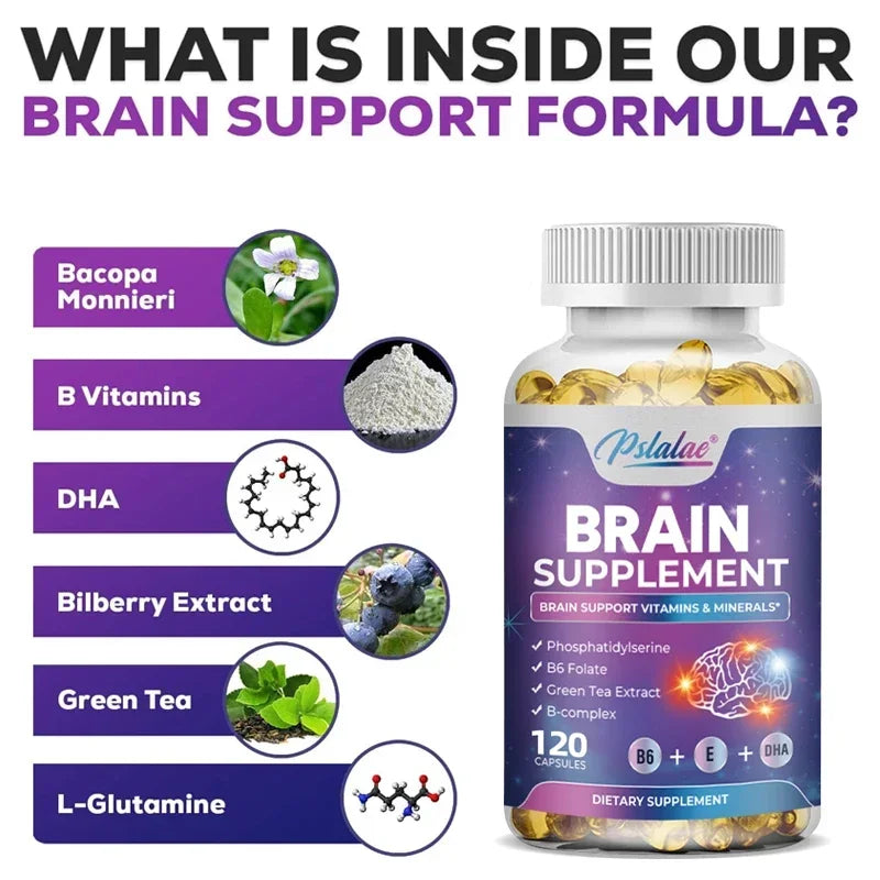 Vegan Brain Supplement – Memory, Focus & Cognitive Support Nootropic Supplement Qst