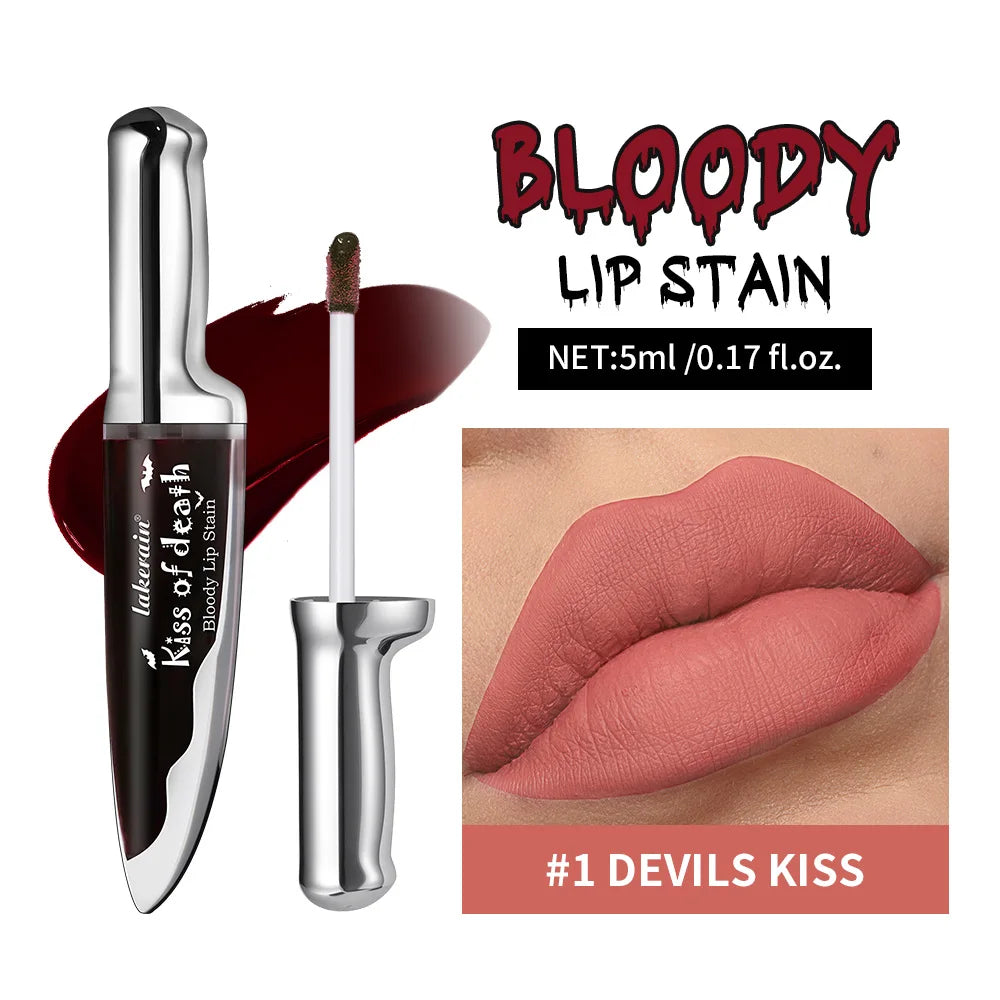 Lakerain Dark Black Gothic Lip Gloss – Long-Lasting Lip Dye Gothic Lip Gloss Qst 01