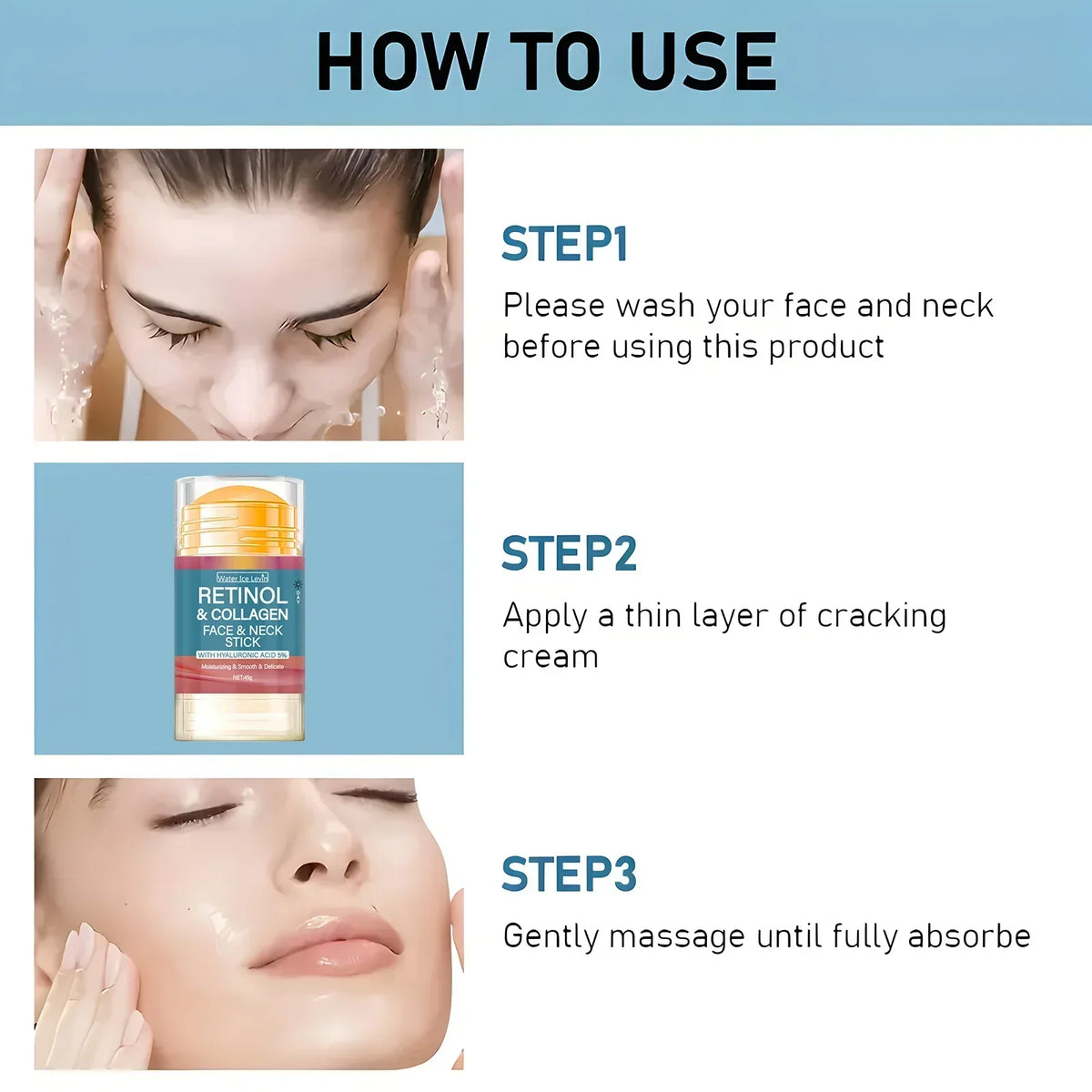 Retinol Firming Cream Stick with Collagen – Lifting & Smoothing Anti-Aging Face Cream Qme