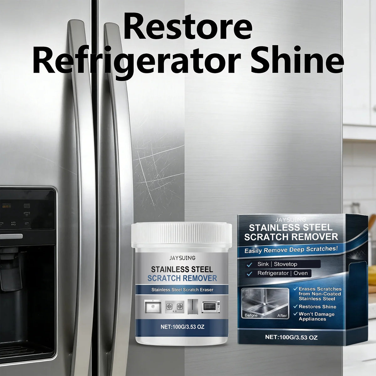 Stainless Steel Scratch Repair & Polish Restoration Cream Steel Polish Cream Qme