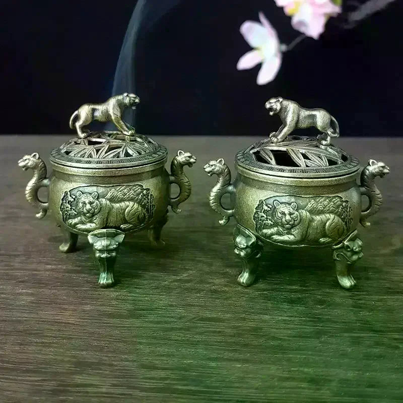 Tiger Metal Incense Burner – Yoga & Meditation Home Decor Incense Burner Qme
