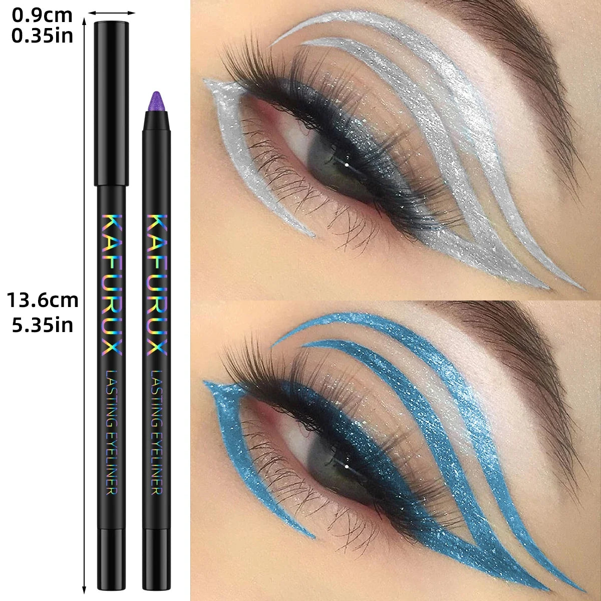 Glitter Shimmer Metallic Eyeliner Pen – Waterproof, 8 Colors Glitter Eyeliner Pen Qme