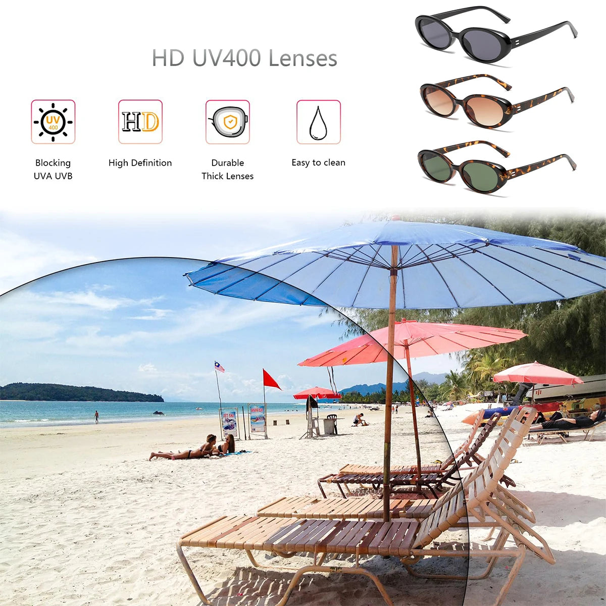 VOPHA Retro Oval Sunglasses UV400 Unisex Vintage Punk Style Fashion Sunglasses Qst